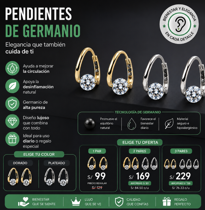 Pendiente de Germanio (Plateado)