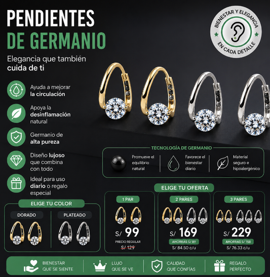 Pendiente de Germanio (Plateado)