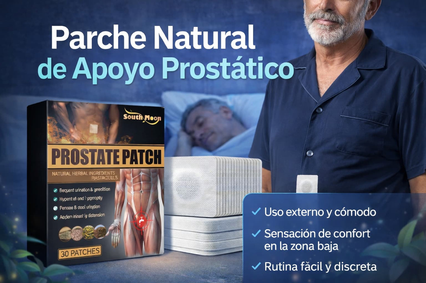 Parche Natural de Apoyo Prostático – Bienestar Masculino 40+